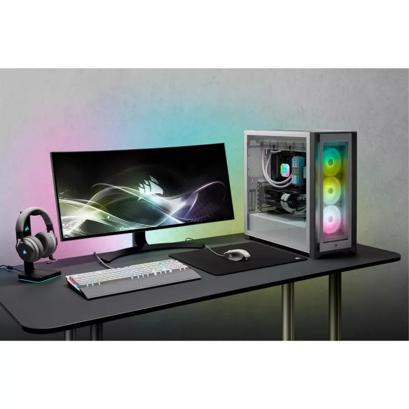 Case PC smart mid-tower ATX CORSAIR iCUE 5000X RGB - Tempered Glass - bianco