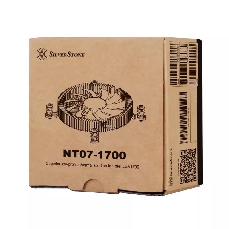 SilverStone SST-NT07-1700 dissipatore ad aria per CPU a basso profilo, 80 mm, 1500–3600 giri/min, nero