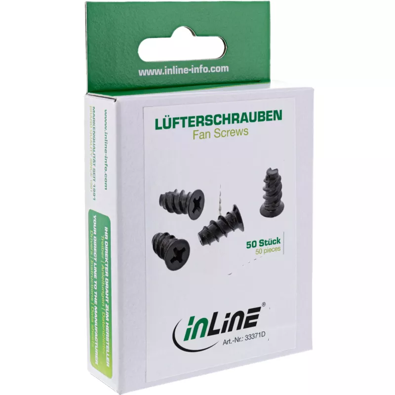 Viti per ventole InLine 5,0x10,0mm nere 50 pz.