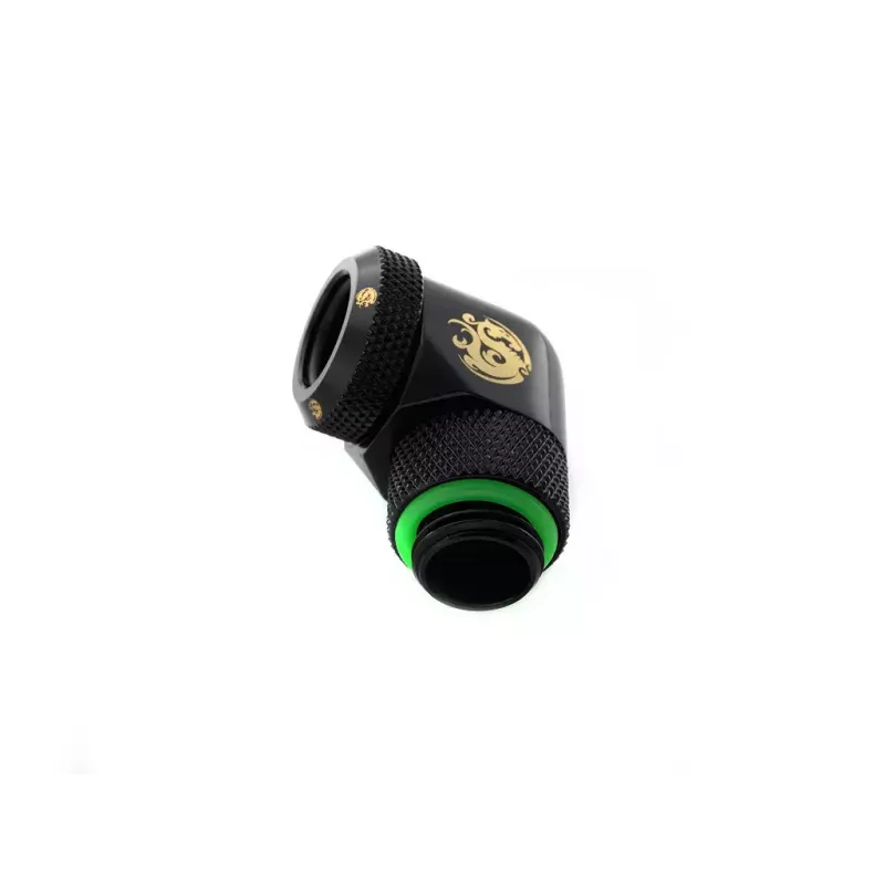 Connettore per raffreddamento a liquido CPU/GPU BitsPower BP-MBE90RML ottone adattatore girevole 90° filettatura 1/4 pollice nero