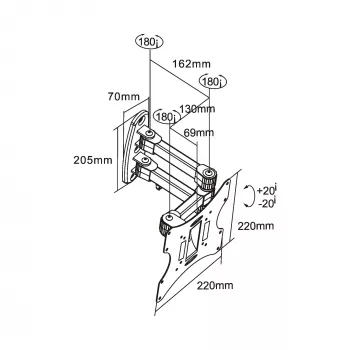 Supporto a parete InLine per TFT/LED/Plasma 58–107 cm (23–42
