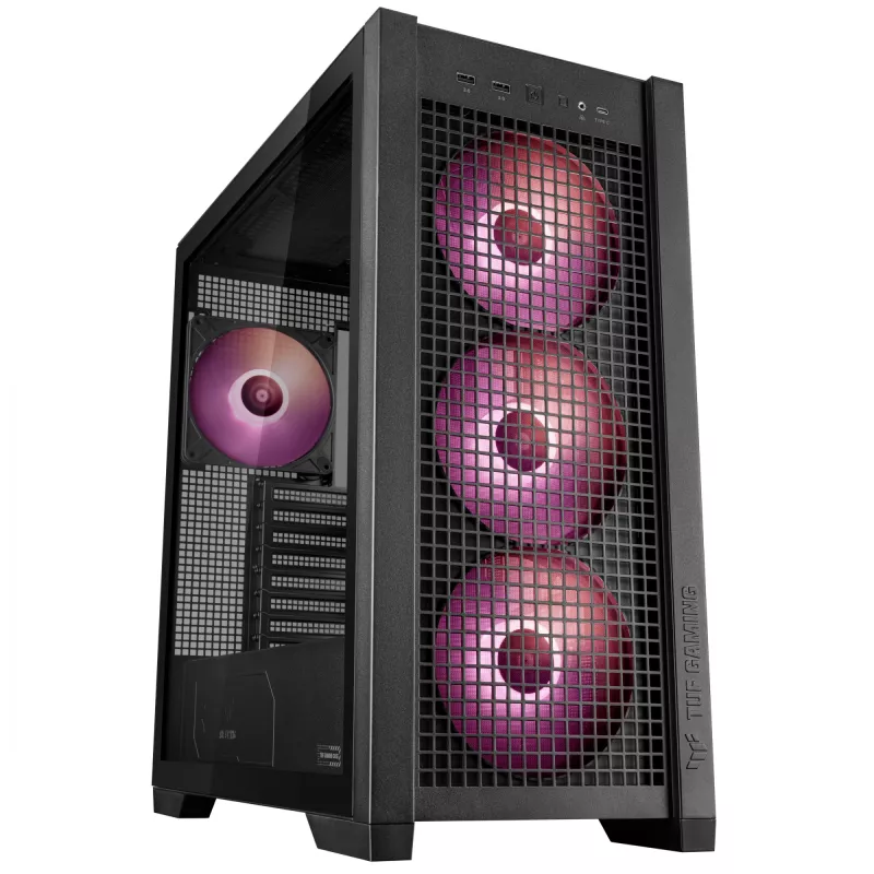 ASUS TUF Gaming GT302 ARGB 90DC00I0-B19000 case PC Midi Tower, E-ATX, vetro temperato, 4 ventole ARGB da 120 mm, nero