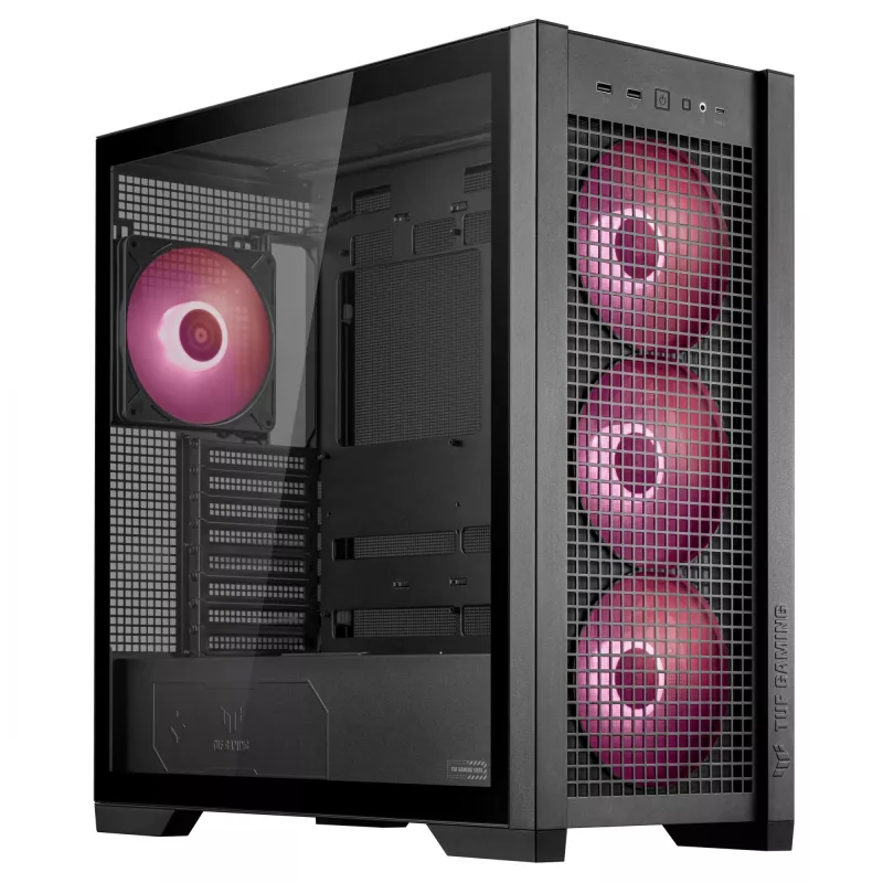 ASUS TUF Gaming GT302 ARGB 90DC00I0-B19000 case PC Midi Tower, E-ATX, vetro temperato, 4 ventole ARGB da 120 mm, nero