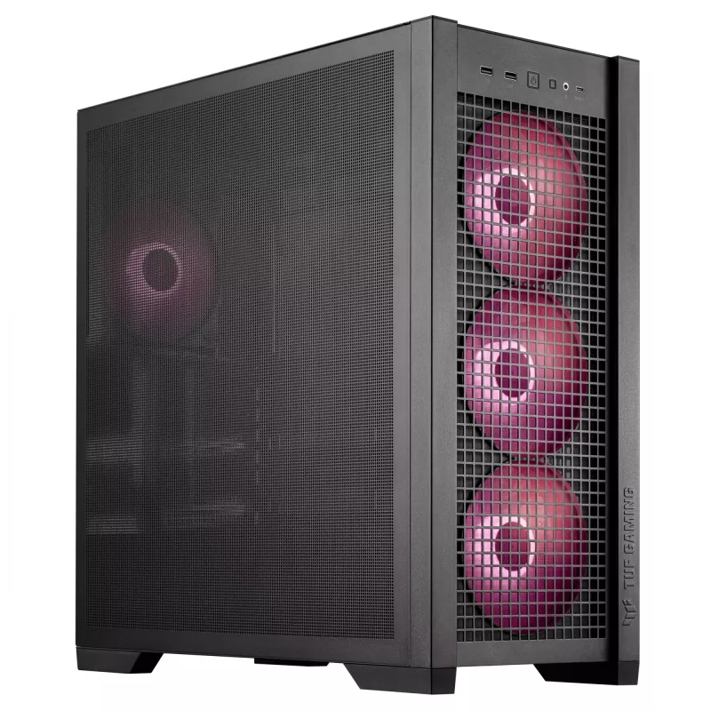 ASUS TUF Gaming GT302 ARGB 90DC00I0-B19000 case PC Midi Tower, E-ATX, vetro temperato, 4 ventole ARGB da 120 mm, nero