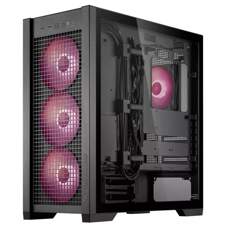 ASUS TUF Gaming GT302 ARGB 90DC00I0-B19000 case PC Midi Tower, E-ATX, vetro temperato, 4 ventole ARGB da 120 mm, nero