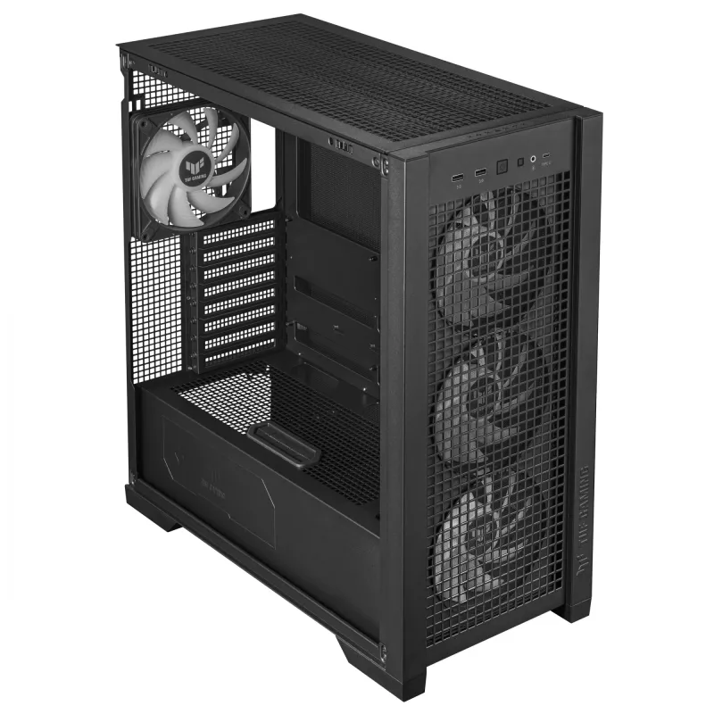 ASUS TUF Gaming GT302 ARGB 90DC00I0-B19000 case PC Midi Tower, E-ATX, vetro temperato, 4 ventole ARGB da 120 mm, nero