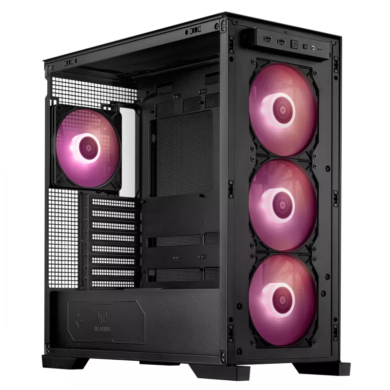 ASUS TUF Gaming GT302 ARGB 90DC00I0-B19000 case PC Midi Tower, E-ATX, vetro temperato, 4 ventole ARGB da 120 mm, nero