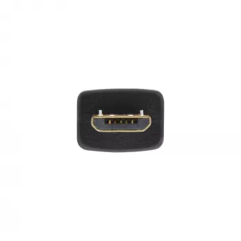 Cavo piatto InLine Micro USB 2.0 USB A / Micro-B, nero / oro, 3m
