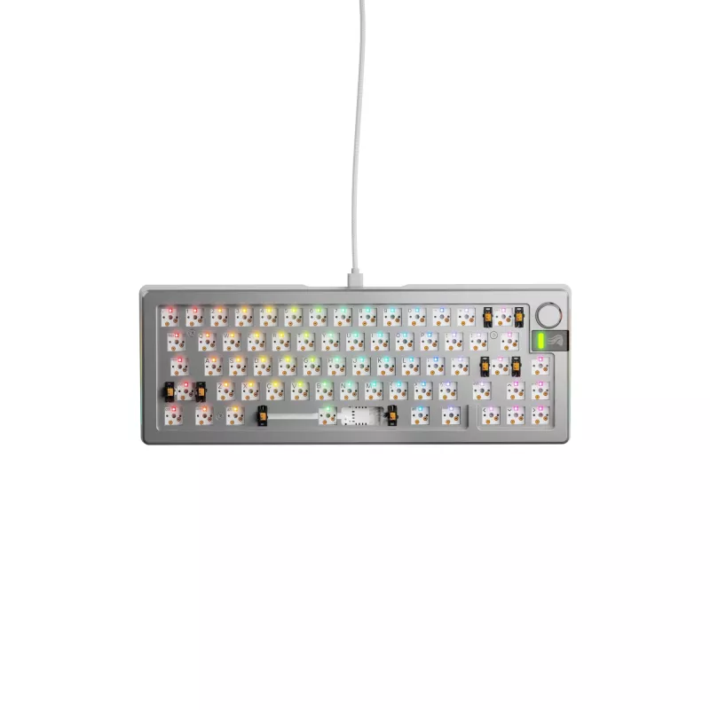 Tastiera meccanica GLORIOUS GMMK 3 PRO 65% Barebones cablata Argento — 65% USB RGB, cavo 2 m