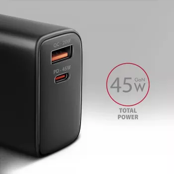 Caricabatterie Axagon ACU-PQ45 QC 3.0 4.0 AFC FCP PPS PD 45W nero