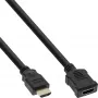 Cavo HDMI InLine, cavo HDMI High Speed, M/F, nero, contatti dorati, 1 m