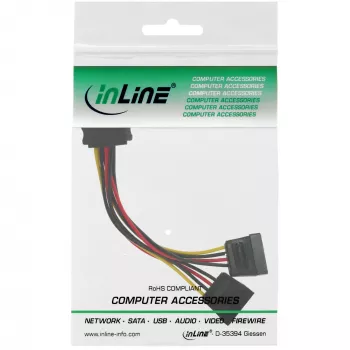 Cavo di alimentazione a Y SATA InLine connettore femmina SATA / 2x connettore maschio SATA 0,15 m