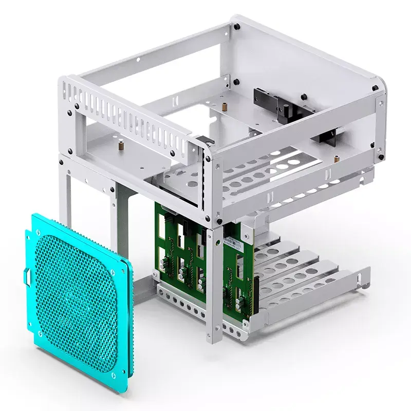 Jonsbo N2 case NAS Mini-ITX, cubo, alluminio/acciaio, bianco