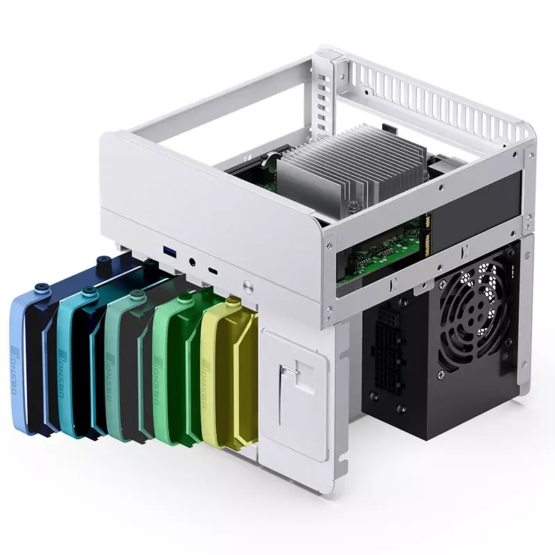 Jonsbo N2 case NAS Mini-ITX, cubo, alluminio/acciaio, bianco