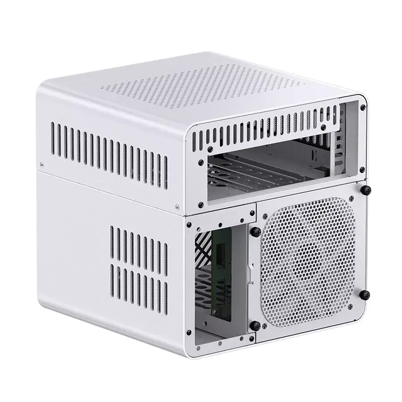 Jonsbo N2 case NAS Mini-ITX, cubo, alluminio/acciaio, bianco