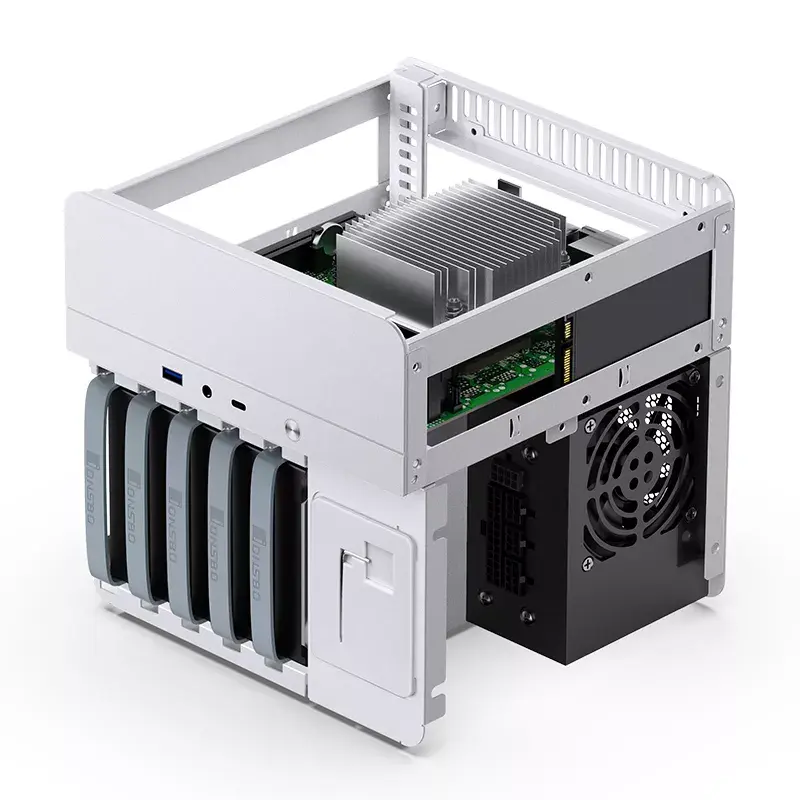 Jonsbo N2 case NAS Mini-ITX, cubo, alluminio/acciaio, bianco