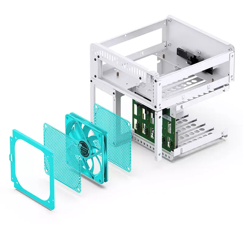 Jonsbo N2 case NAS Mini-ITX, cubo, alluminio/acciaio, bianco