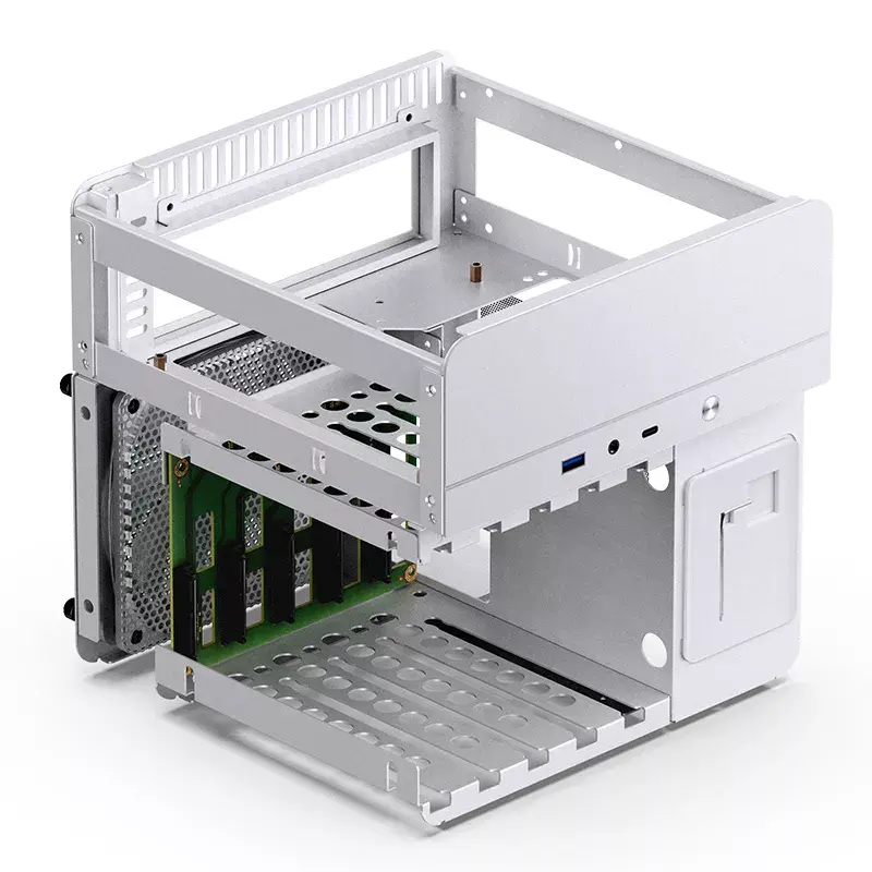 Jonsbo N2 case NAS Mini-ITX, cubo, alluminio/acciaio, bianco