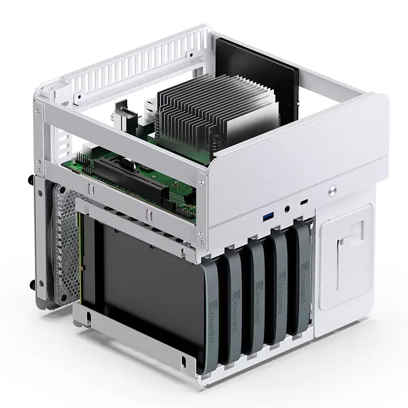 Jonsbo N2 case NAS Mini-ITX, cubo, alluminio/acciaio, bianco