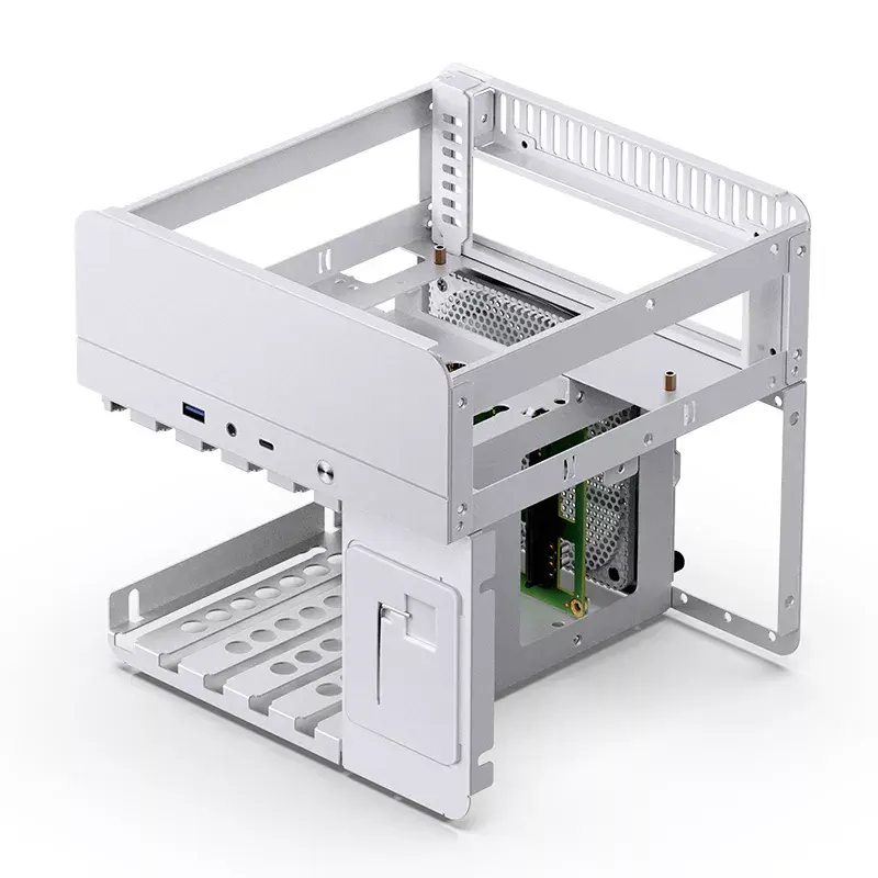 Jonsbo N2 case NAS Mini-ITX, cubo, alluminio/acciaio, bianco