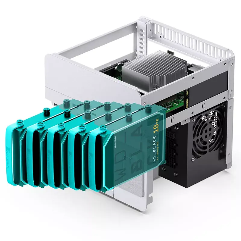 Jonsbo N2 case NAS Mini-ITX, cubo, alluminio/acciaio, bianco