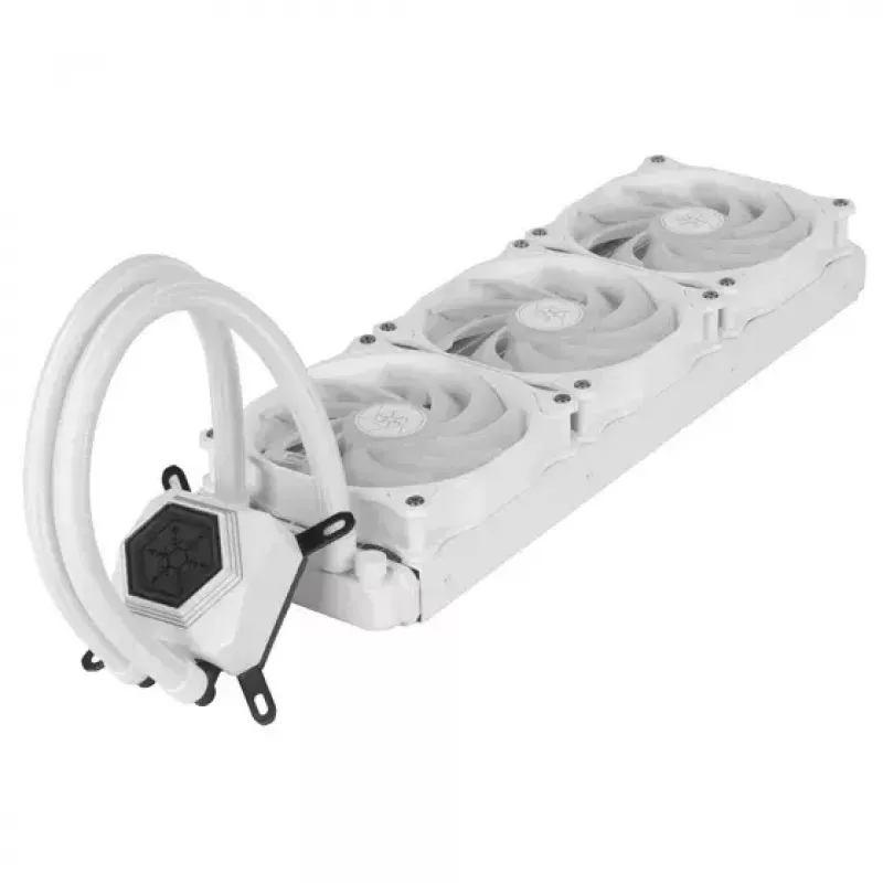 SilverStone SST-PF360W-ARGB-V2 Permafrost PF360-ARGB V2 dissipatore a liquido AIO, 360 mm, con controller RGB, bianco