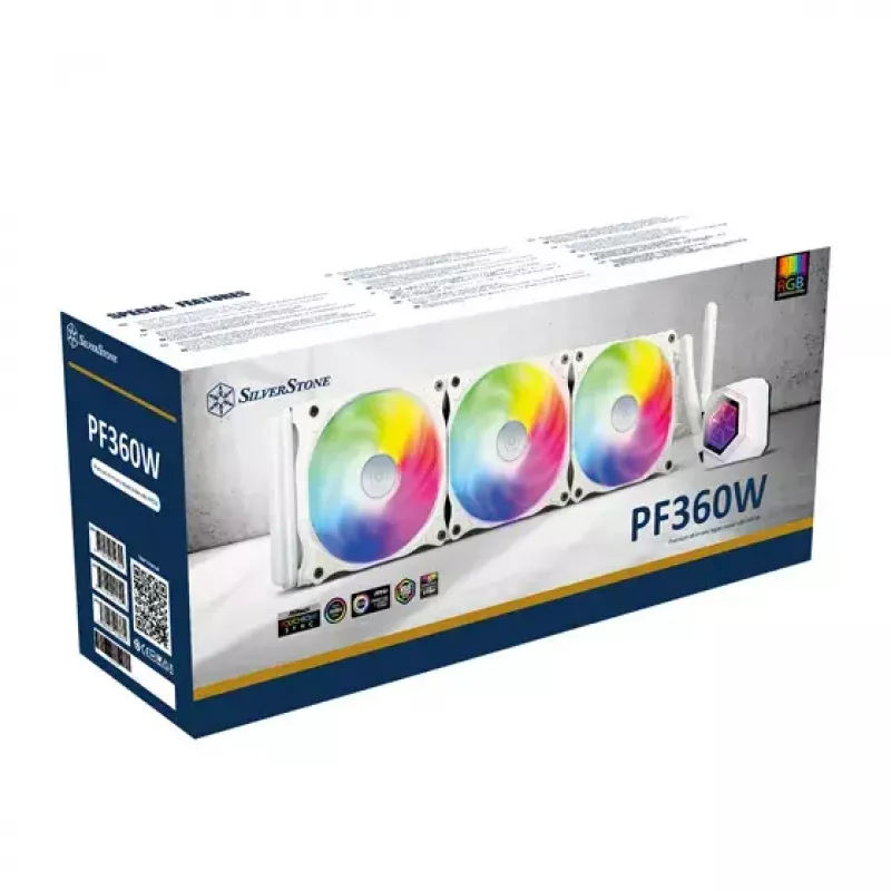 SilverStone SST-PF360W-ARGB-V2 Permafrost PF360-ARGB V2 dissipatore a liquido AIO, 360 mm, con controller RGB, bianco