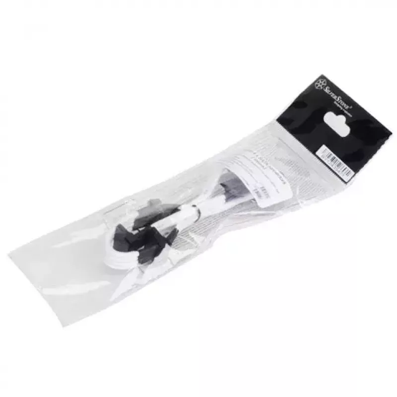 SilverStone SST-PP07-BTSW cavo di prolunga alimentazione da Molex a 4 pin a 4x SATA, 0,3 m, bianco