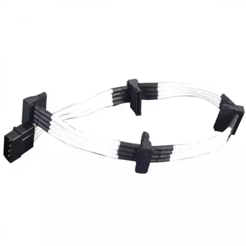 SilverStone SST-PP07-BTSW cavo di prolunga alimentazione da Molex a 4 pin a 4x SATA, 0,3 m, bianco
