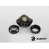 Raccordo a compressione BitsPower Carbon nero BP-CBE90DML — raccordo in ottone a 90°, finitura carbonio nero, 1 pezzo