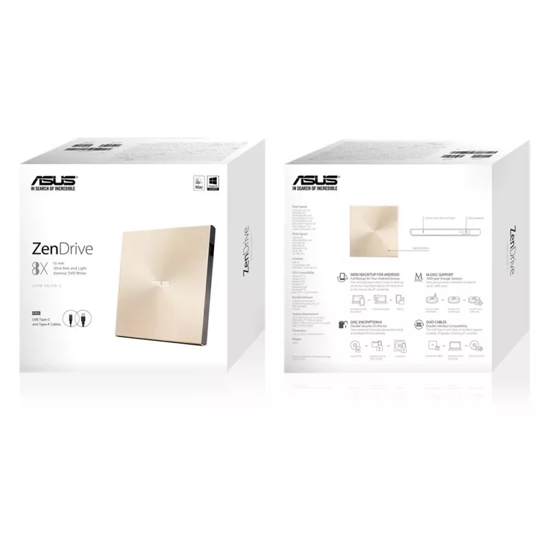 ASUS ZenDrive U9M unità ottica DVD±RW oro