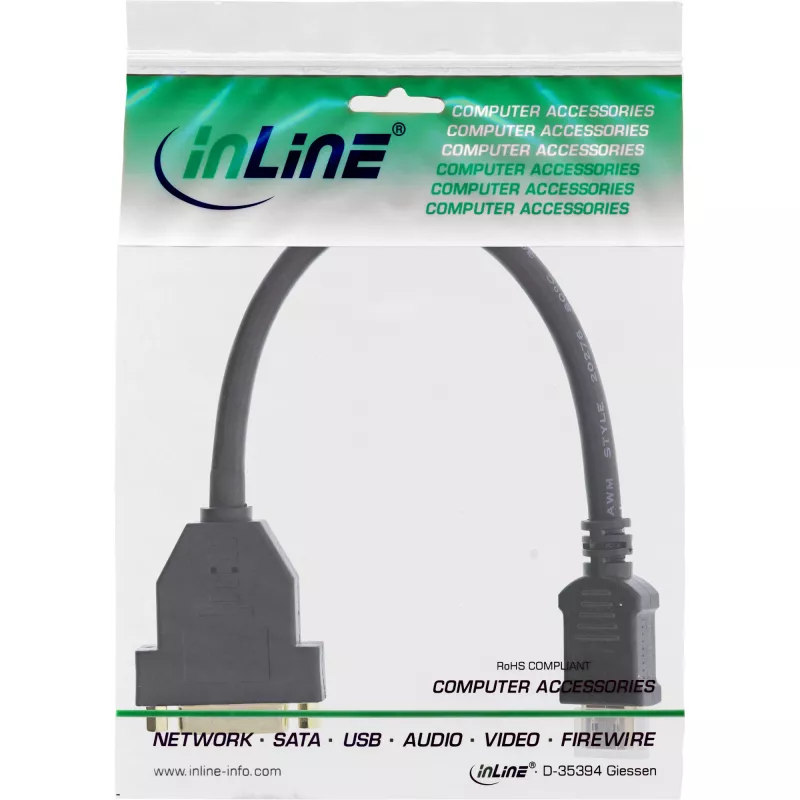 Adattatore InLine HDMI-DVI connettore maschio HDMI A / connettore femmina DVI 0,2 m