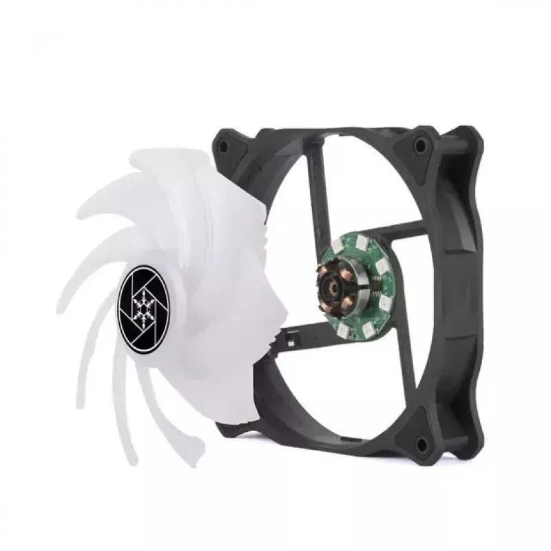 Ventola Silverstone Air Blazer 120R 12 cm nero trasparente cuscinetto idraulico