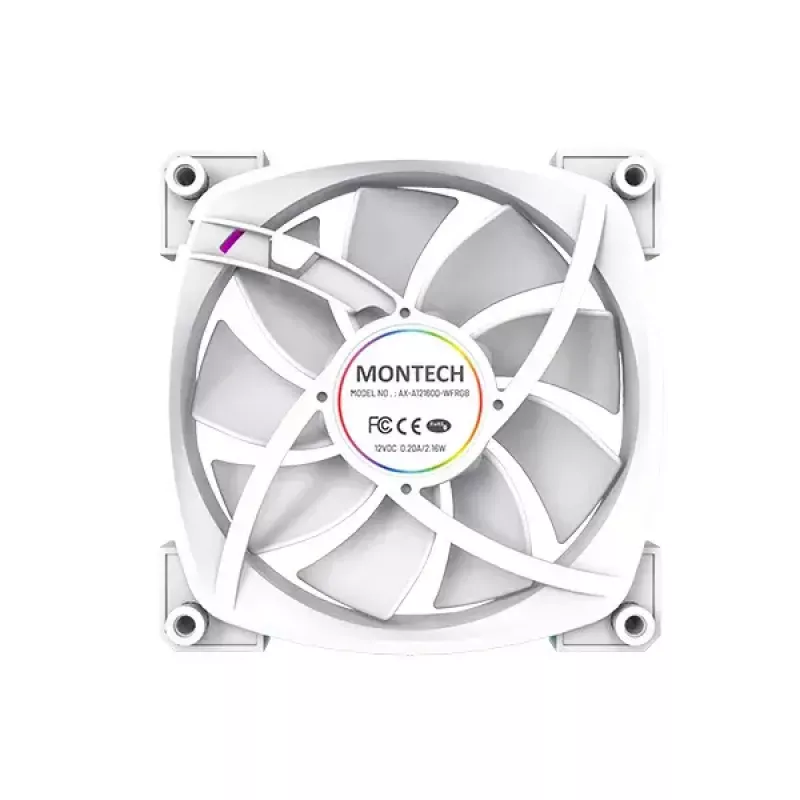 Modulo ventola Montech AX120 PWM 120 mm 12V 3-pin 4-pin bianco