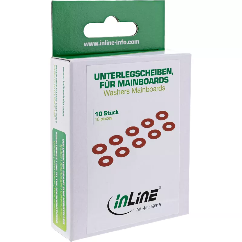 Rondelle InLine per mainboard PC e server 10 pz. InLine 59915 rosso