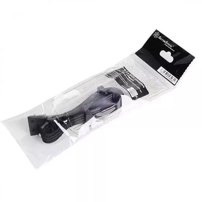 SilverStone SST-PP07-BTSB cavo di prolunga da Molex a 4 pin a 4x SATA, 300 mm, nero