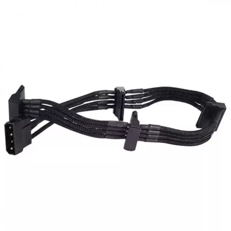SilverStone SST-PP07-BTSB cavo di prolunga da Molex a 4 pin a 4x SATA, 300 mm, nero