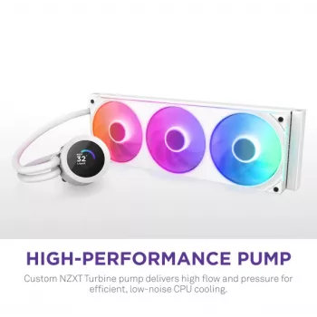 Dissipatore a liquido all-in-one NZXT Kraken Plus 360 RGB bianco 500–2400 U/min