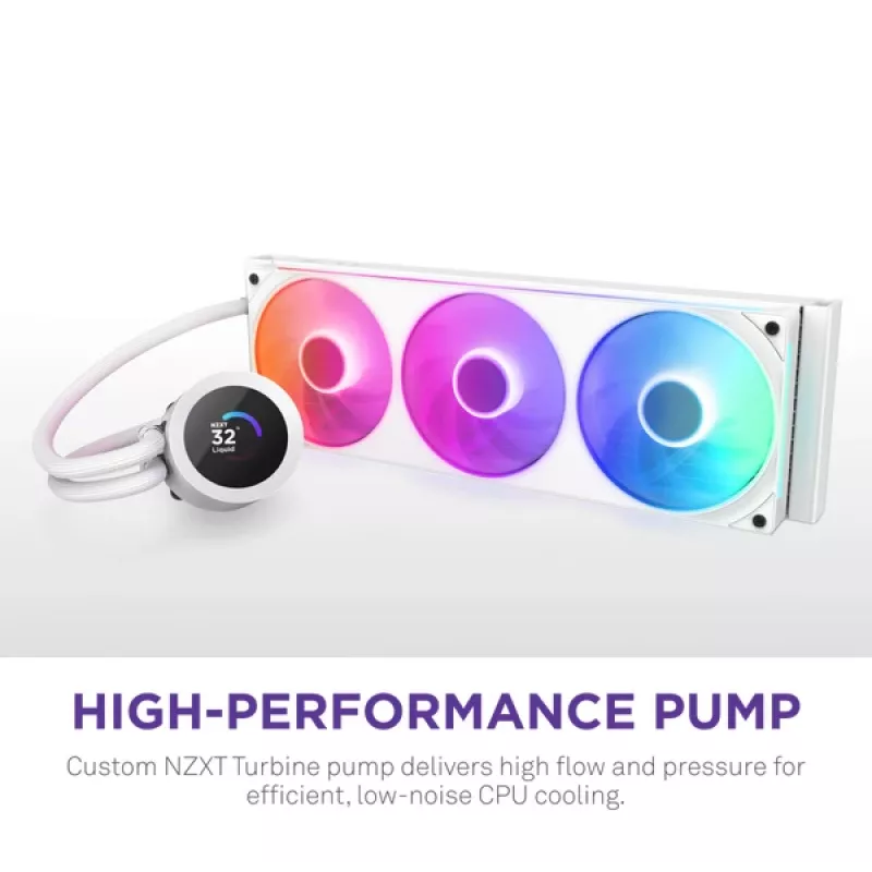Dissipatore a liquido all-in-one NZXT Kraken Plus 360 RGB bianco 500–2400 U/min