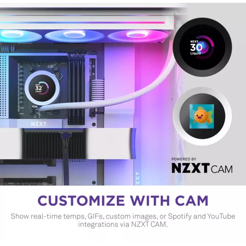 Dissipatore a liquido all-in-one NZXT Kraken Plus 360 RGB bianco 500–2400 U/min