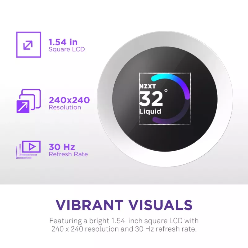 Dissipatore CPU a liquido all-in-one NZXT Kraken Plus RGB 240 — ventole da 120 mm, cuscinetto FDB, bianco