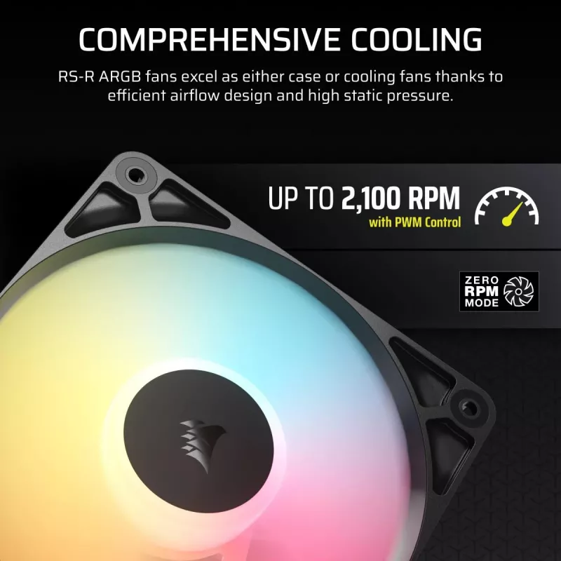 Ventole raffreddamento CORSAIR RS120-R ARGB 120mm 3-pack, 120 mm, illuminazione ARGB, 3 ventole