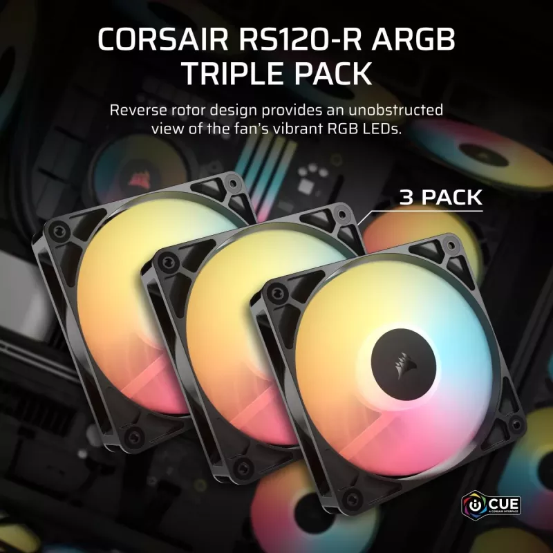 Ventole raffreddamento CORSAIR RS120-R ARGB 120mm 3-pack, 120 mm, illuminazione ARGB, 3 ventole