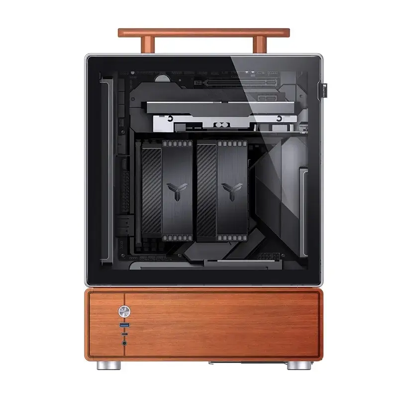 Case PC Jonsbo T7 midi tower mATX vetro temperato argento