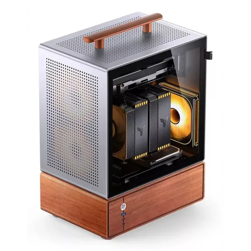 Case PC Jonsbo T7 midi tower mATX vetro temperato argento