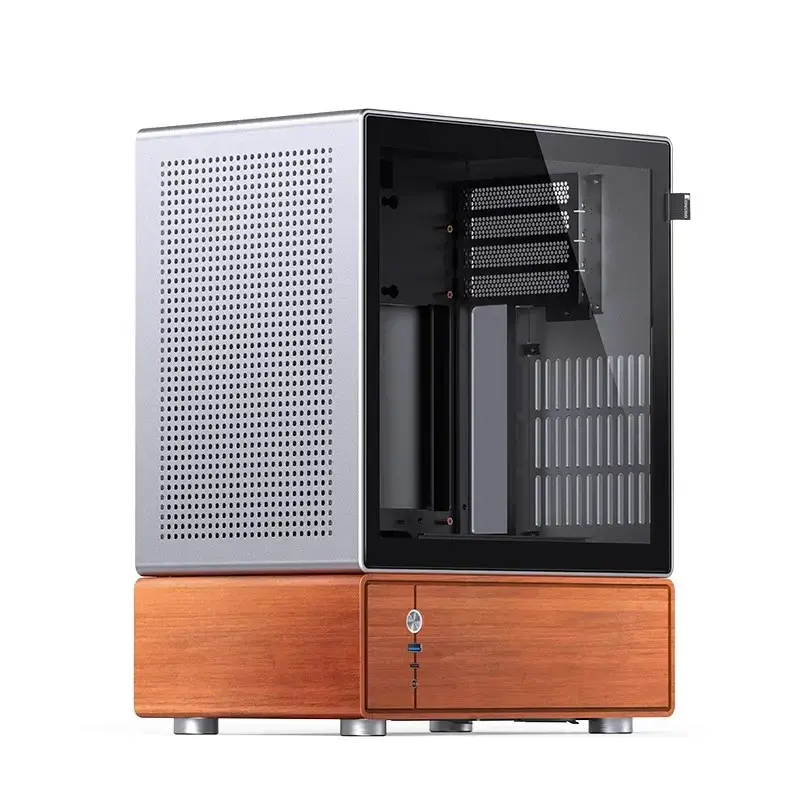 Case PC Jonsbo T7 midi tower mATX vetro temperato argento