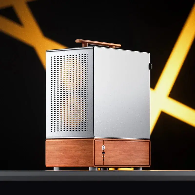 Case PC Jonsbo T7 midi tower mATX vetro temperato argento