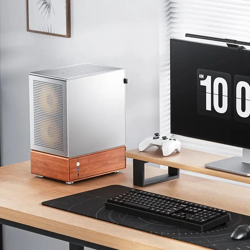Case PC Jonsbo T7 midi tower mATX vetro temperato argento