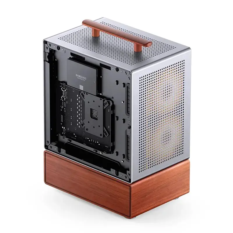 Case PC Jonsbo T7 midi tower mATX vetro temperato argento