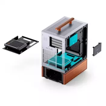 Case PC Jonsbo T7 midi tower mATX vetro temperato argento